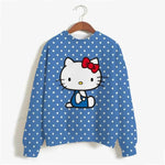 Load image into Gallery viewer, Harajuku Female Clothing Pullover Fashion Autumn And Winter HELLO KITTY Print Woman Hoodie Casual Women Long-sleeved Sweatshirt  Amaijoin
