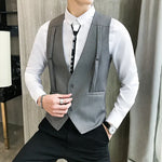 Load image into Gallery viewer, Brand Strap Decorative Vest Men Casual Sleeveless Vests Slim Fit Prom Party Disco Waiter Nightclub Dress Vest Tuxedo Gilet Homme  Amaijoin
