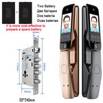 Load image into Gallery viewer, WiFi Tuya APP Voice Intercom Digital Door Lock  High Quanlity 3D Face Recognition Smart Door Lock With Camera  Amaijoin
