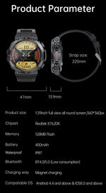 Carregue a imagem no visualizador da Galeria, MELANDA 1.39 Inch HD Bluetooth Call Smart Watch Men Sports Fitness Tracker Heart Monitor 400mAh Smartwatch For Android IOS MD56  Amaijoin
