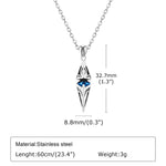 Load image into Gallery viewer, Mprainbow Chic Blue Stone Necklaces for Men,Stainless Steel Geometric Pendant Collar,Valentine&#39;s Birthday Party Gift for Him  Amaijoin
