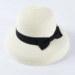 Load image into Gallery viewer, Hepburn bow ribbon sun hat women&#39;s straw hat Bucket hat color sunscreen sun hat beach hat wholesale  Amaijoin
