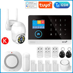 Load image into Gallery viewer, Gautone Tuya Smart Wifi Home Security Alarm System Wireless GSM Fire Alarm System Panel Smart Life App Control work with Alexa  Amaijoin
