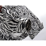 Load image into Gallery viewer, Fashion Zebra Print Denim Jacket Women Loose Short Outerwear Spring Autumn Korean Big Pocket Long Sleeve Jeans Jackets Female  Amaijoin
