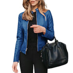 Load image into Gallery viewer, Fashion Women Outwear Jacket Suit Coat Autumn Winter Short Faux Leather Clothes  Amaijoin
