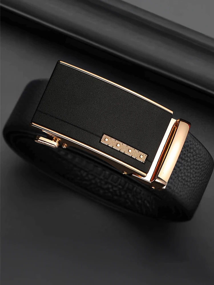 Famous men's belt, high-quality luxury leather belt, men's belt, alloy automatic buckle  Amaijoin