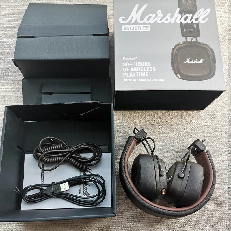 Original Marshall MAJOR IV Bluetooth  Headphones Wireless Earphones Deep Bass Foldable Sport Gaming Headset with Microphone  Amaijoin