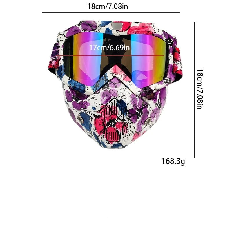 Motorcycle Mask Sakura Pattern Street Hip Hop Face Mask Motorcycle Goggles Mask Open Face Motorcycle Helmet Cycling Face Shield  Amaijoin