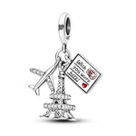 Carregue a imagem no visualizador da Galeria, Charms Plata De Ley 925 Evil Blue Eyes Silver Sun Star Elk Dinosaur Flower Charm of Original Fits Women Anniversary DIY Jewelry  Amaijoin
