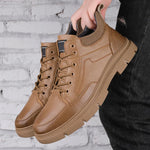 Load image into Gallery viewer, Male Boots Genuine Leather Men Sneakers Winter Boots Men Lace-Up Low Top Men Casual Shoe High Quality Outdoor Hiking Ankle Boots  Amaijoin
