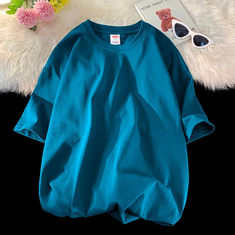 Summer 100% Cotton T Shirts,Short Sleeve Crew Neck Tops,Oversize Tee,Soft T Shirt for Women  Amaijoin