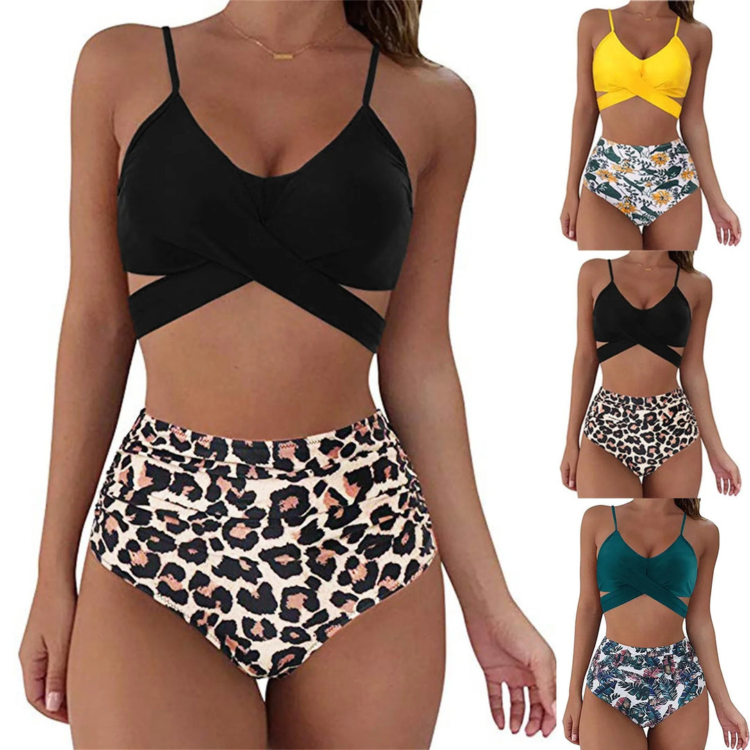 Bikinis Sets 2024 Sexy Women Sexy Leopard Print Bikini Set Push Up Bathing Swimwear High Waist Swimsuit 호0캉스 수영복 Bikini Mujer  Amaijoin