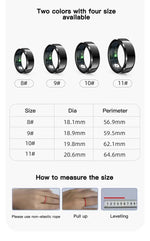 Carregue a imagem no visualizador da Galeria, 2024 NEW Smart Ring Military Grade Titanium Steel Shell Health Monitoring IP68 &amp; 5ATM Waterproof Multi-sport Modes ring R6  Amaijoin
