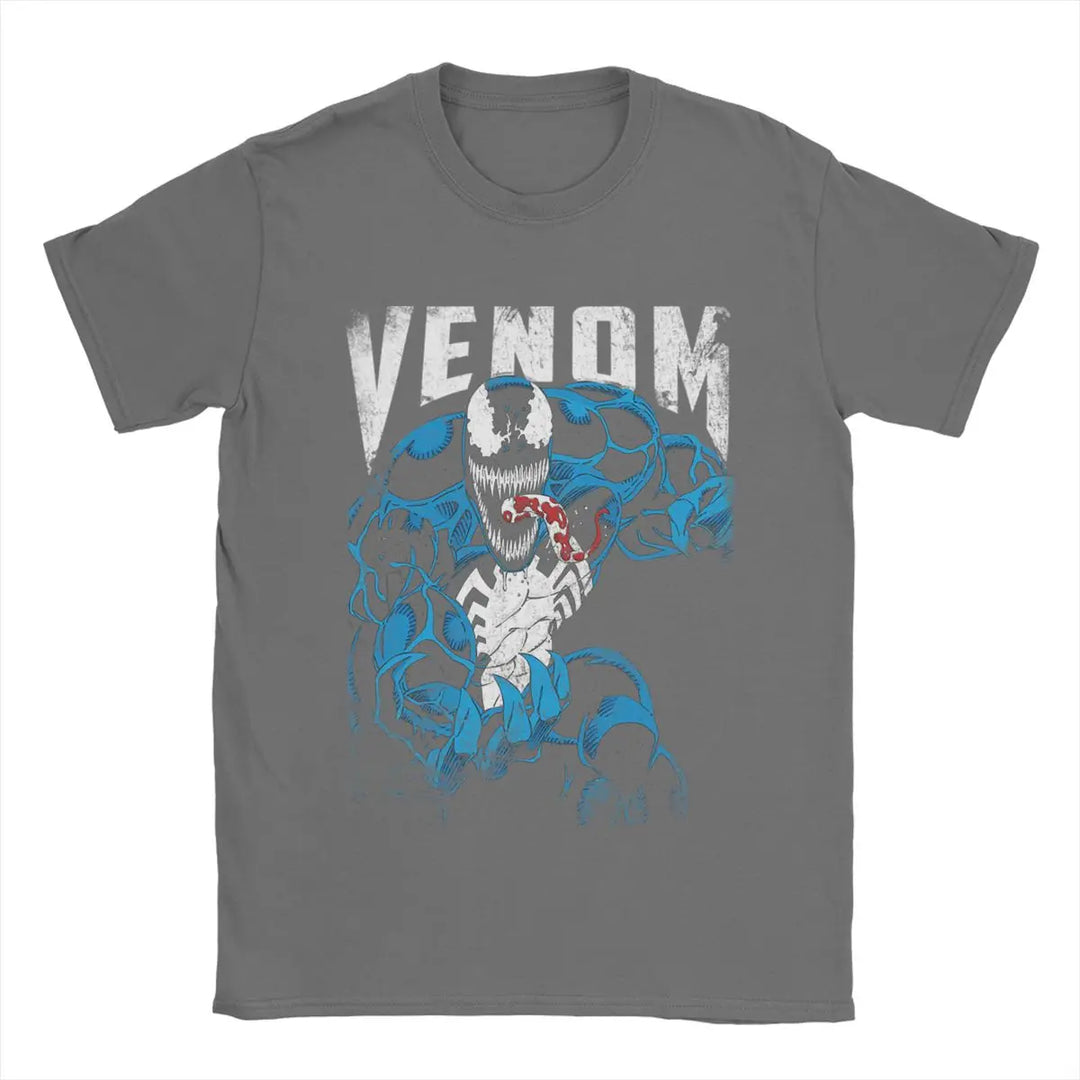 Men Disney Venom Marvel T Shirts Pure Cotton Tops Novelty Short Sleeve Round Collar Tees Party T-Shirt  Amaijoin