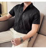 Load image into Gallery viewer, High End Printed Shirt for Men Short Sleeve Slim Fit Casual Shirts Fashion Office Social Dress Shirts 2024 Summer Men Clothing  Amaijoin
