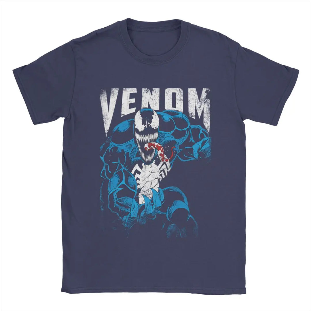 Men Disney Venom Marvel T Shirts Pure Cotton Tops Novelty Short Sleeve Round Collar Tees Party T-Shirt  Amaijoin