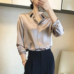 Load image into Gallery viewer, Luxury Blouses or Tops for Women Casual Loose Youth Long Sleeve Korean Chiffon Fashion Formal Silk Office Wear Satin Shirt Woman  Amaijoin
