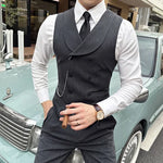 Load image into Gallery viewer, High Quality Autumn Double Breasted Suit Vest Men Business Formal Sleeveless Vest Slim Fit Wedding Groom Banquet Party Waistcoat  Amaijoin
