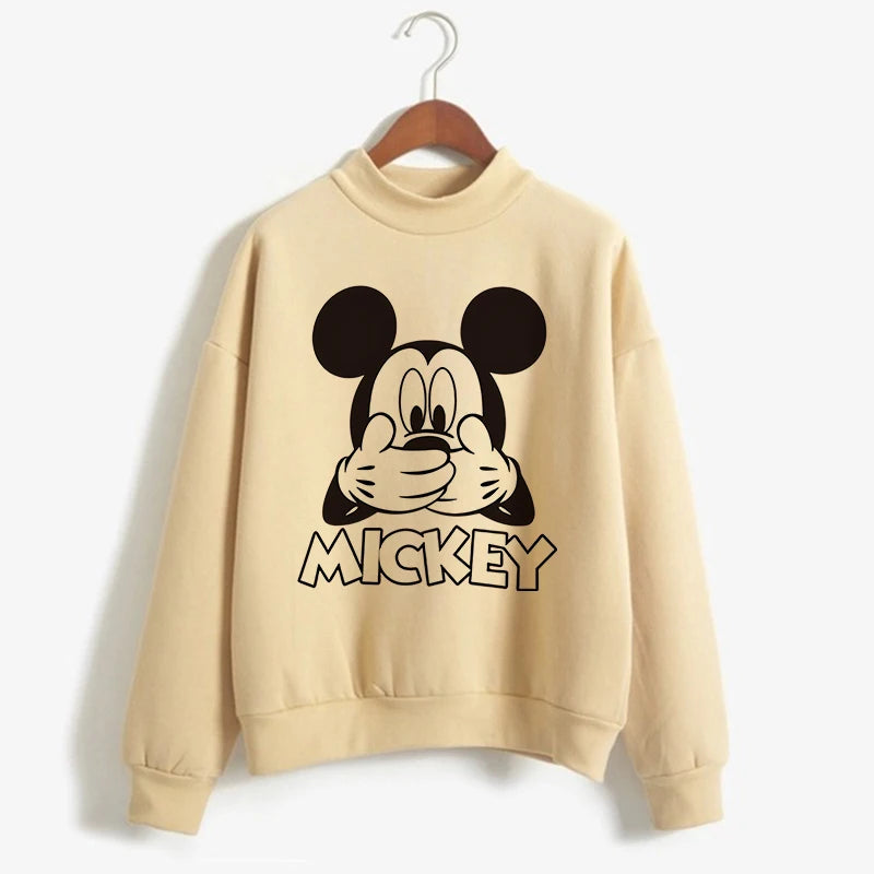 Fashion Hoodies Turtleneck Minnie Kawaii Cartoon  Anime Sweatshirt Disney Mickey Mouse Hoodie Clothes Girl Boy Top Sweatshirts  Amaijoin