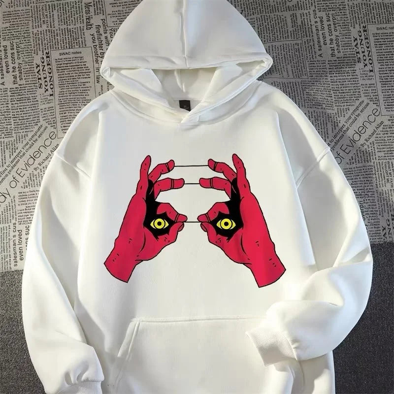 Funny Anime Graphic Printed Hoodies For Men Hip Hop Fashion Hoody Sweatshirts Loose Fleece Y2K Streetwear Hoodie Tracksuit  Amaijoin