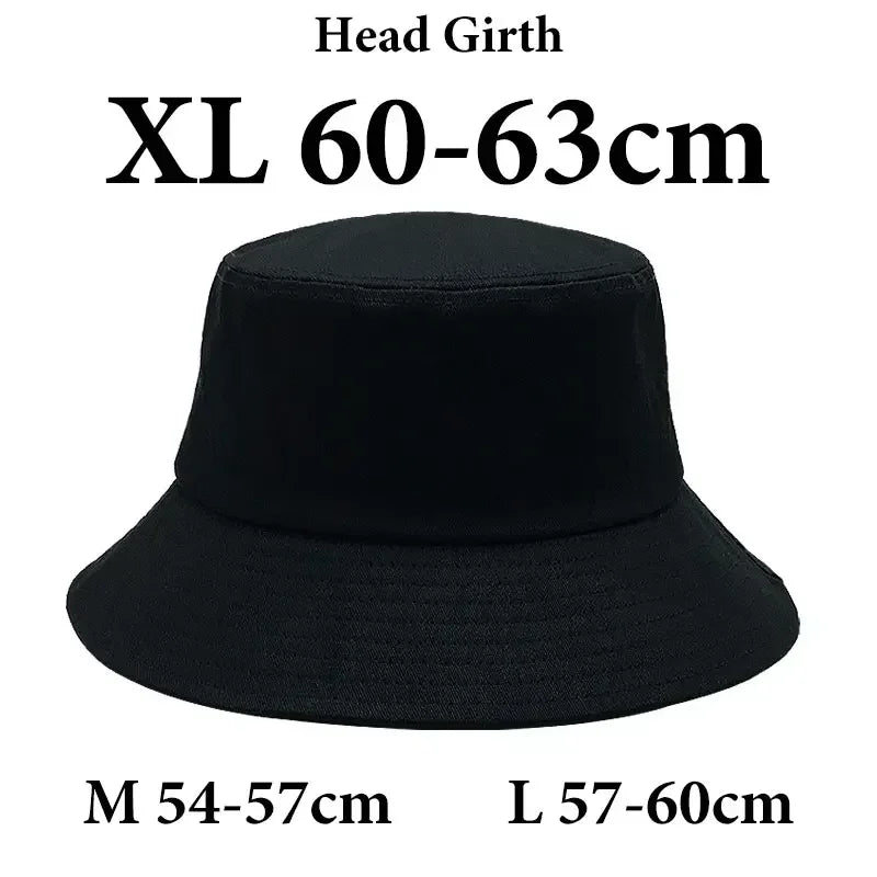 Big Head Man Large Size Bucket Hats Boy 60-63cm Plus Size Summer Fisherman Cap Women‘s 54-57cm Pure Cotton Panama UPF50+ Sun Hat  Amaijoin