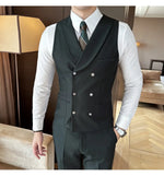 Load image into Gallery viewer, High Quality Double-Breasted Solid Mens Vest Coat Korean Style Business Slim Fit Male Waistcoat Groom Wedding Dress Suit Vests  Amaijoin
