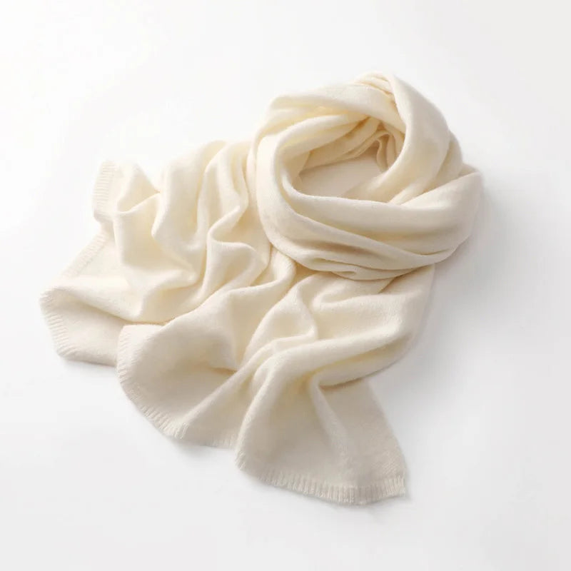 KOIJINSKY New 100% Cashmere180*45 180*40 Women's Knitted Scarf Autumn Soft Solid Scarf Winter Warm Solid Men's Scarf  Amaijoin