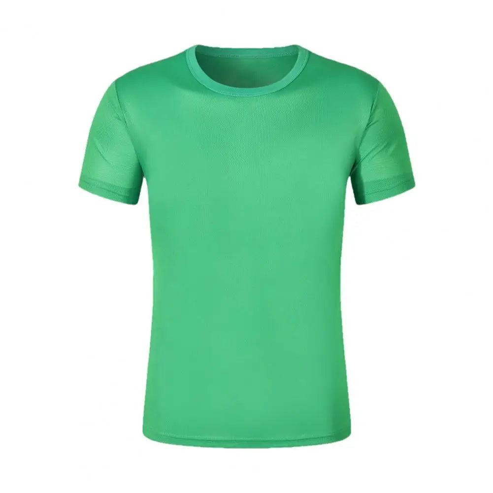 Unisex T-shirt Fade-resistant Exquisite Edging Polyester Quick Dry Solid Color Pullover Top for Daily T-Shirt Men's Clothing  Amaijoin