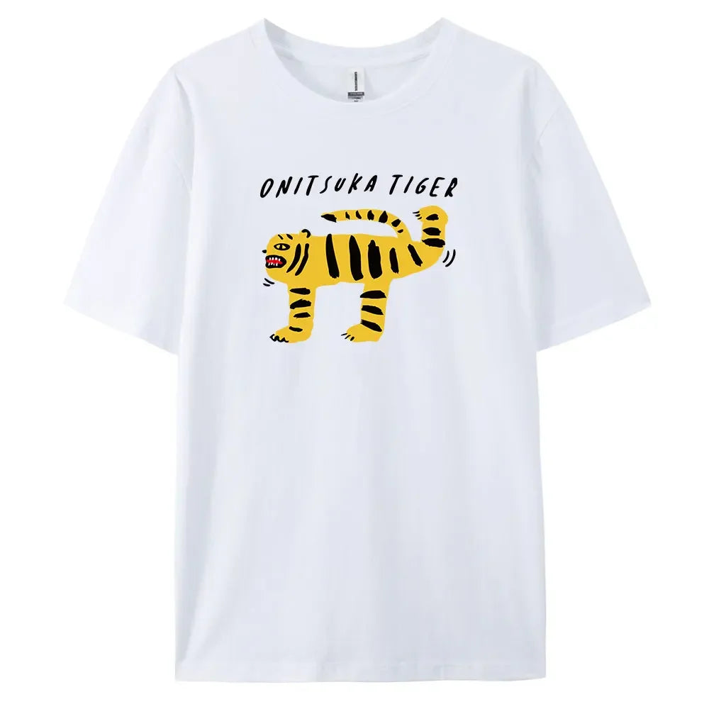 Tiger T-Shirt with Harajuku Style, Short Sleeves and 100% Cotton Fabric for Fashionable Look  Amaijoin