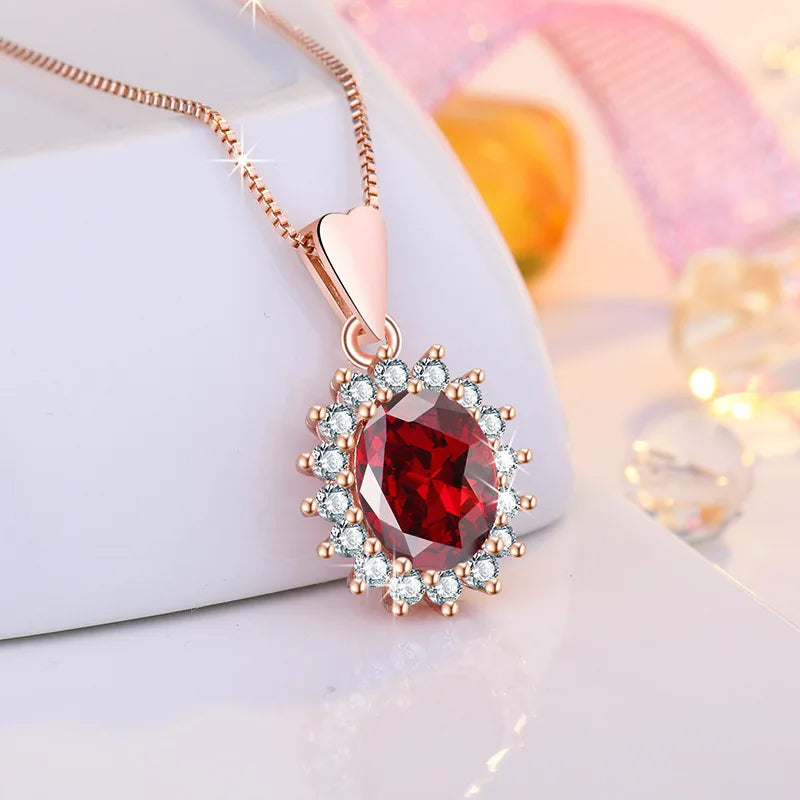 925 Sterling Silver Moon Necklace Pendant Zircon For Women Fashion Exquisite Student Girlfriend Jewelry Accessories Heart Gift  Amaijoin