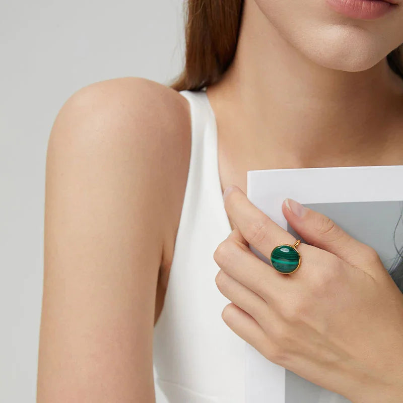 totwoo MEET Malachite Smart Ring(18K gold plated silver),Daily information sharing,A nice gift  Amaijoin