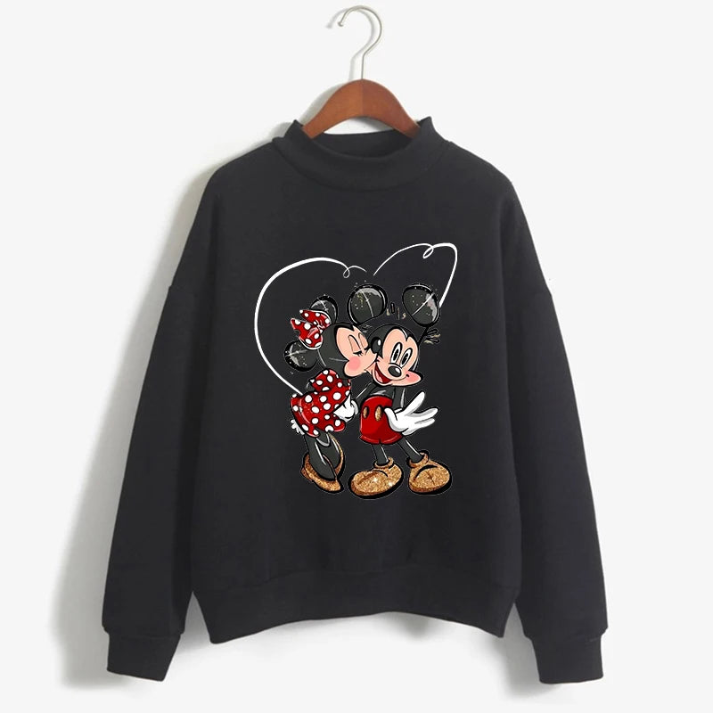 Fashion Hoodies Turtleneck Minnie Kawaii Cartoon  Anime Sweatshirt Disney Mickey Mouse Hoodie Clothes Girl Boy Top Sweatshirts  Amaijoin