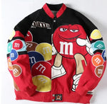 Load image into Gallery viewer, Women Baseball Jacket Men Heavy Industry M&amp;M Letter Embroidery Bomber Jackets Loose Coat Unisex Autumn Winter Motorcycle Outwear  Amaijoin
