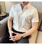 Load image into Gallery viewer, High End Printed Shirt for Men Short Sleeve Slim Fit Casual Shirts Fashion Office Social Dress Shirts 2024 Summer Men Clothing  Amaijoin
