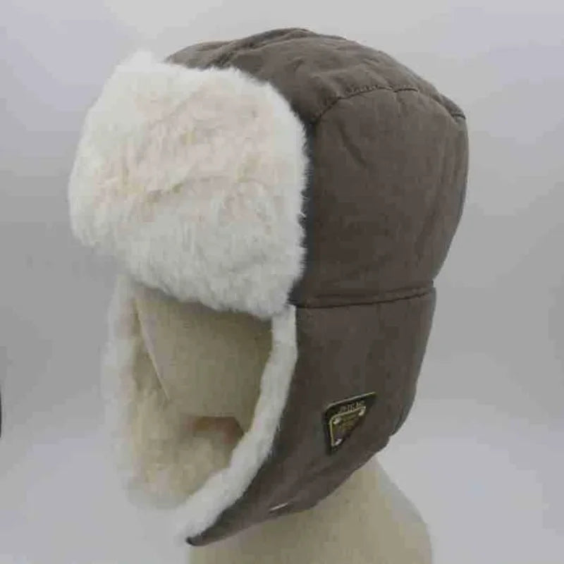 Lei Feng Hat Cotton Hat for Men and Women Winter Korean Version Tide Thickened Cycling Outdoor Northeast Ear Protection  Amaijoin