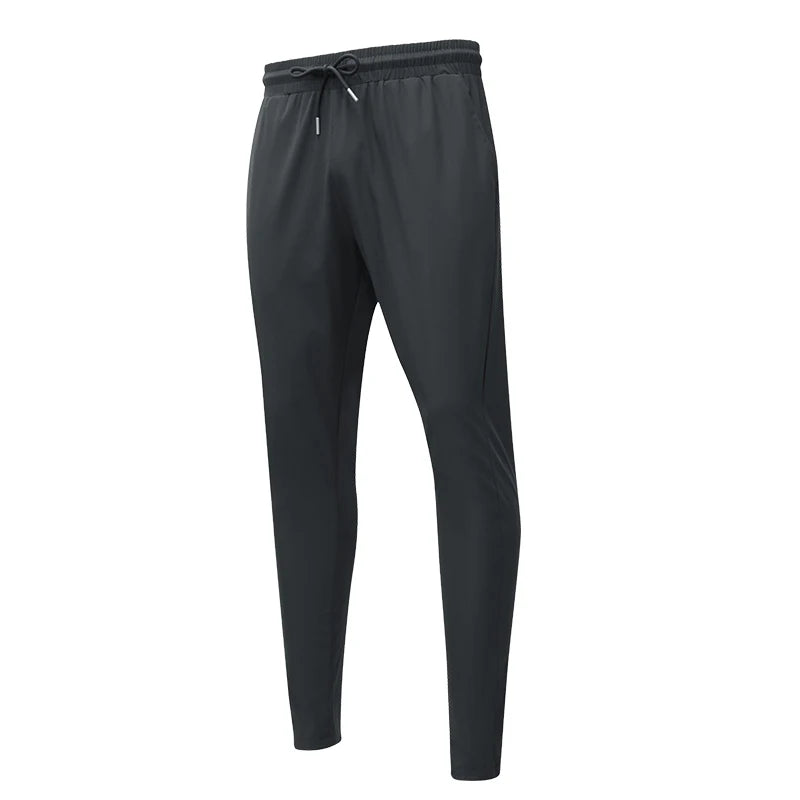 Gym Fitness Trousers Men's Pencil Pants Tight Jogging Running Breathable Quick-Drying Ice Silk Sports Wind Casual Fashion Pants  Amaijoin