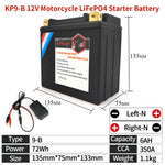 Load image into Gallery viewer, KP9-B 12V 6Ah CCA 350A Motorcycle Motor LiFePO4 Starter Battery 12V For BMS JYM125 NVX155 Motorbike Scooter Lithium Iron Battery  Amaijoin
