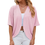 Load image into Gallery viewer, 2024 Elegant Women&#39;s Mid Sleeve Casual Loose Hollow Out Cardigan Fashion Ladies Outwear Womens Sunscreen Shirts Boho Tops  Amaijoin
