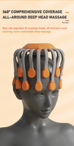 Load image into Gallery viewer, 20Massage Heads Orange Scalp Head Massager Red Light Vibrator Octopus Scratcher For Relaxation Stress Migraine  Amaijoin
