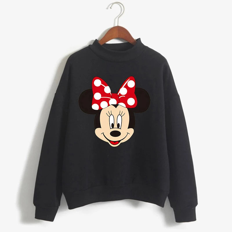 Sweatshirts Turtleneck Minnie Kawaii Cartoon  Anime Sweatshirt Disney Mickey Mouse Hoodie Clothes Girl Boy Top Hoodies  Amaijoin