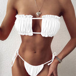 Load image into Gallery viewer, Sexy New Women Bikini 2-Pieces Set Bathing Suit Summer Beach Strings Swimwear Female Micro Swimming Split Outfits White Dress  Amaijoin
