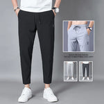 Load image into Gallery viewer, 2024 new Men&#39;s Ice Silk Trousers Solid Color Mid-Waist Loose Breathable Straight-Leg Casual Pants Thin Quick-Drying Sports Pants  Amaijoin
