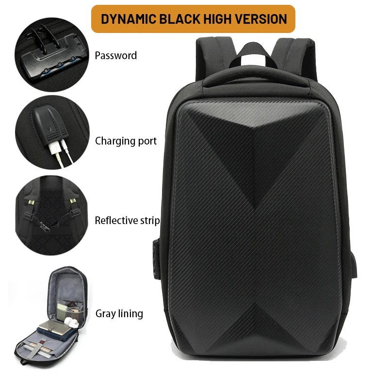 17.3inch Laptop Backpack EVA Hard Shell Backpack Multi-functional Anti-theft Backpack Waterproof Travel Bag Personality Backpack  Amaijoin