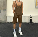 Load image into Gallery viewer, 2023 Men Rompers Solid Color Sleeveless Summer Pockets Streetwear Suspender Jumpsuits Fashion Casual Men Overalls Shorts INCERUN  Amaijoin
