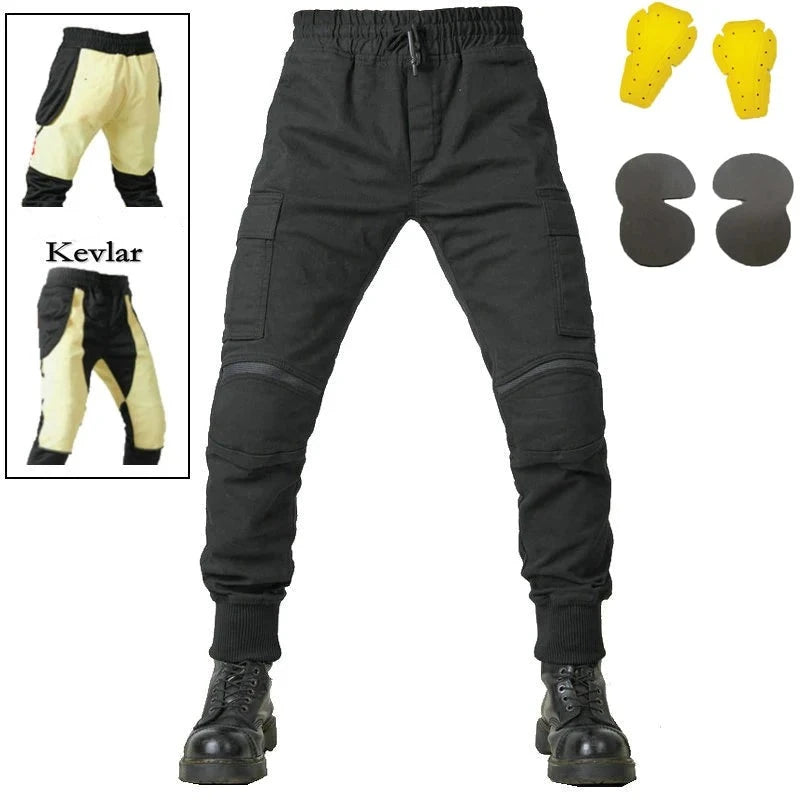 Motorcycle Riding Jeans Pants Soft And Casual Inset Gear Wear-resistant Fireproof Kevlar Protective Layer On Hips And Knees  Amaijoin