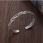 Load image into Gallery viewer, Retro Braided Twist Cuff Bracelet Silver Color Hip Hop Men&#39;s Bracelet Fashion Jewelry Dropshipping Hot Selling Accessories  Amaijoin
