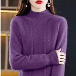 Load image into Gallery viewer, Cashmere sweater women pullover autumn and winter casual half high neck solid long sleeve knitted sweater pullover female top  Amaijoin
