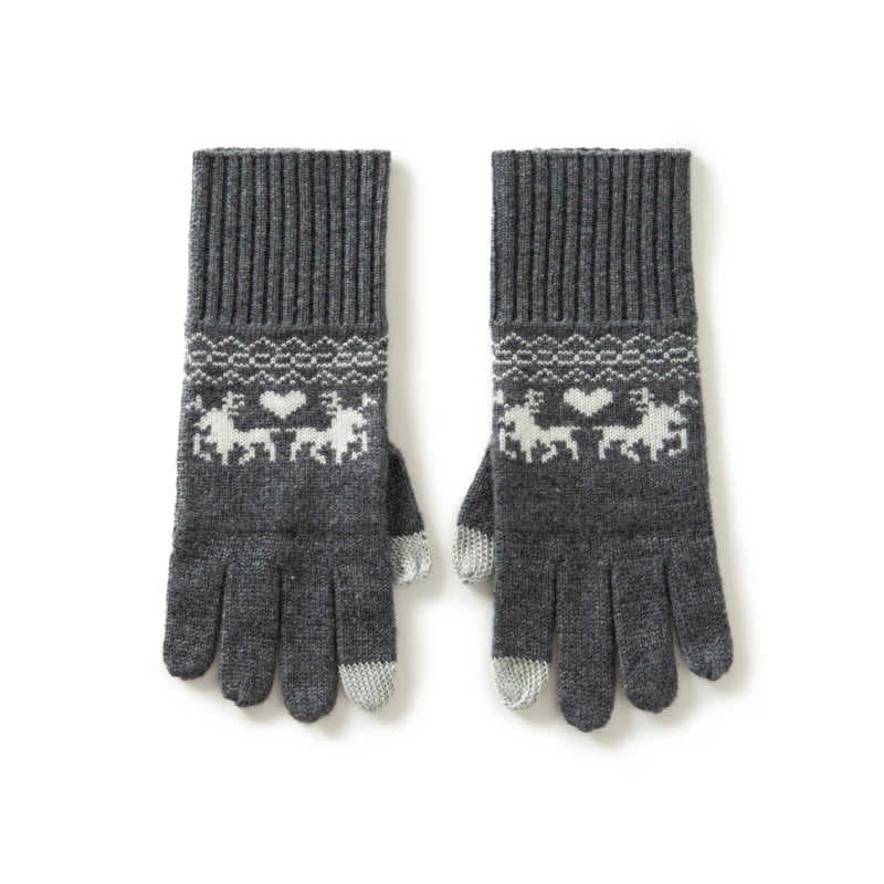 Winter High-Quality Cashmere Touch Screen Gloves Women Soft Warm Stretch Knit Mittens Full Finger Guantes Female Crochet Luvas  Amaijoin