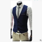 Load image into Gallery viewer, Formal Groom Wedding Suit Vests Male Coat Sleevels Slim Business Suit Waistcoat Solid color  Vests Jacket Men fashion Tops  Amaijoin
