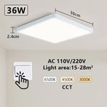 Load image into Gallery viewer, MARPOU Smart LED Ceiling Lamp Wood Grain App Voice Control Alexa/Google Remote Control Square Ceiling Lights Living Room CCT  Amaijoin
